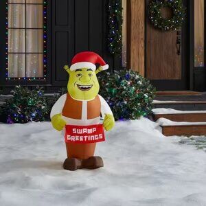 Shrek Christmas Inflatable Gemmy 3.5 ft Dreamworks Outdoor Yard Swamp Greetings